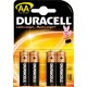 4x Bateria DURACELL AA (alkaliczna)
